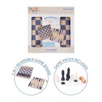 PS920: Wooden 3-in-1 Board Games